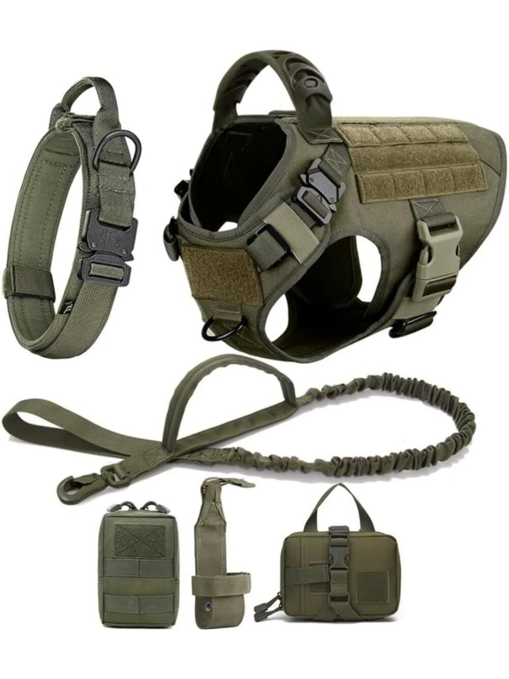Tactical Dog Harness & Leash Set - No Pull, Adjustable Vest for Large Breeds